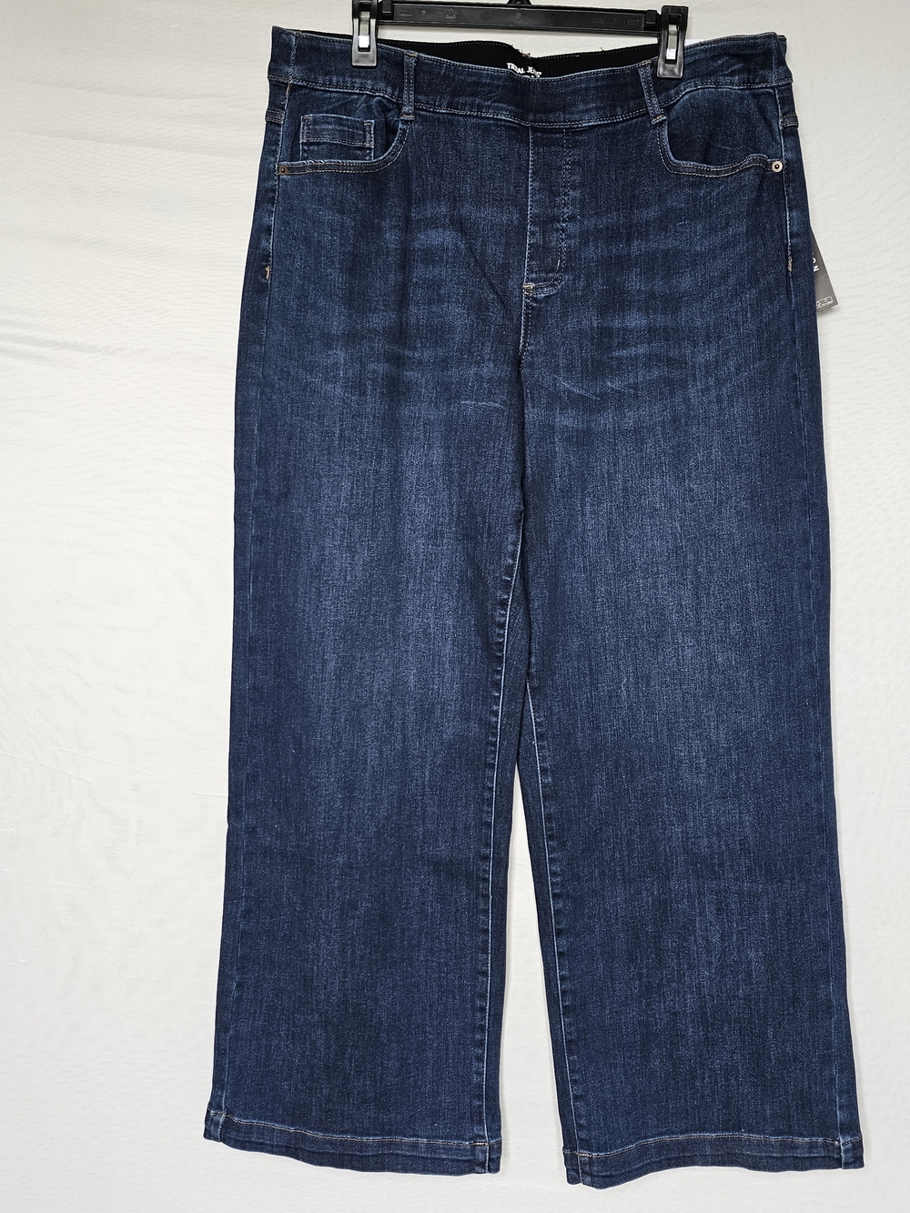 Tribal Jeans Audrey Wide Leg Pull-On Denim Pants Dark Wash XL NWT